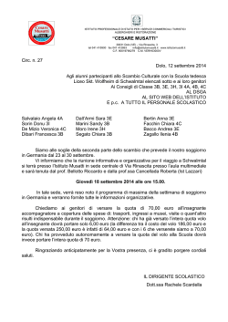 incontro genitori scambio germania - istituto professionale cesare