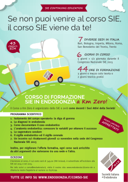 Se non puoi venire al corso SIE, il corso SIE viene da te!