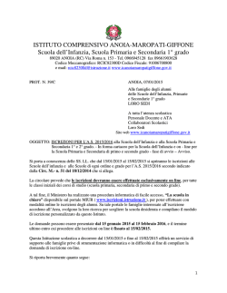 Iscrizioni avviso - IC ANOIA MAROPATI GIFFONE