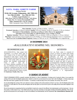 14 December, 2014 - Santa Maria Goretti Parish