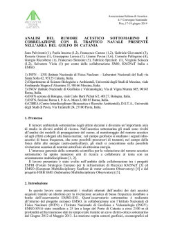 analisi del rumore acustico sottomarino e
