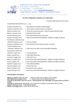 Calendario Scolatico_Primaria - Istituto Santa Maria di Nazareth