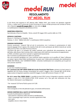 Regolamento Medel Run 2014