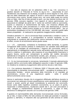 1 - Con atto di citazione del 16 settembre 2002 il sig. V.B.