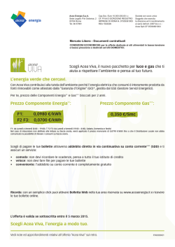 Prezzo Componente Gas***: Scegli Acea Viva, l
