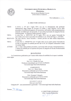 PDG n. 338 del 16/09/2014 - Università degli Studi della Basilicata