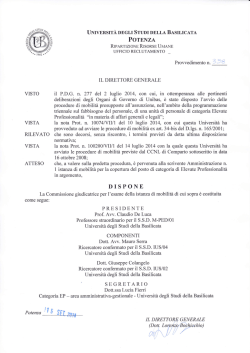 PDG n. 338 del 16/09/2014 - Universit&agrave; degli Studi della Basilicata