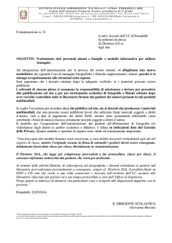 Circolare n21 – Liberatoria immagini ISC Pennabilli