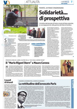 Solidariet&agrave;... di prospettiva