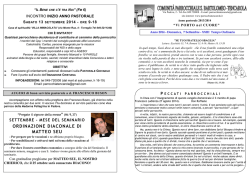 Foglio settimana 7 settembre 2014