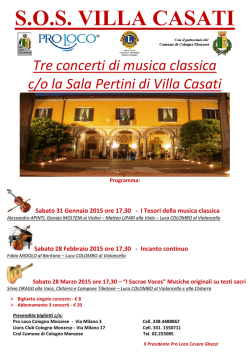 S.O.S. VILLA CASATI - Pro Loco Cologno M.se