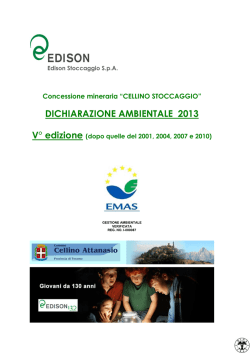Dichiarazione Ambientale EMAS - Cellino Stoccaggio anno 2013
