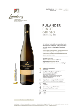 RUL&Auml;NDER PINOT GRIGIO - Landesweingut Kellerei Laimburg