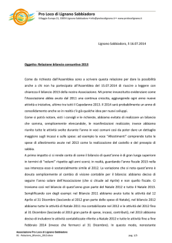 bilancio 2013 - Pro loco di Lignano Sabbiadoro