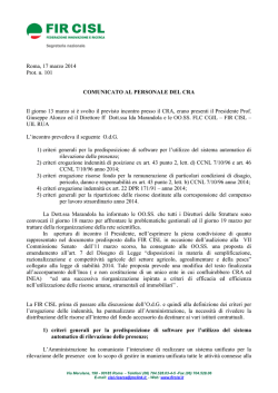 incontro del 13 marzo 2014 - FIR-Cisl