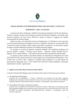 Circolare del 29 agosto 2014 recante disposizioni