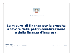 Le misure di finanza per la crescita a favore della