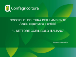 Il settore corilicolo italiano