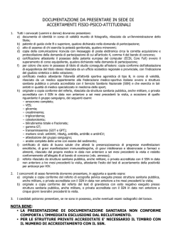 documentazione da presentare in sede di accertamenti fisio