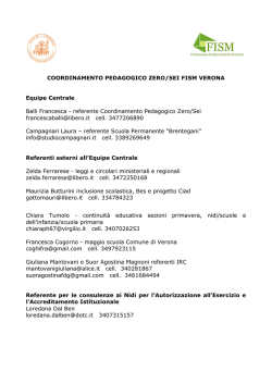 COORDINAMENTO PEDAGOGICO ZERO/SEI FISM VERONA