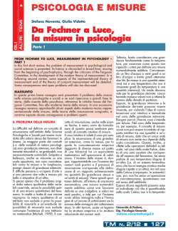 PSICOLOGIA E MISURE