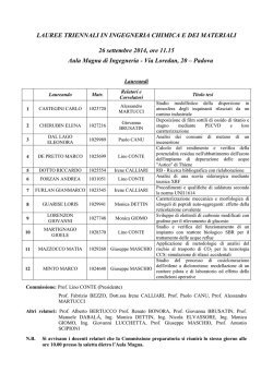 lista - Ingegneria Chimica e Ingegneria dei Materiali