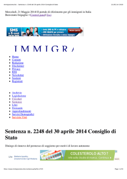 Sent. Cons. Stato 2248/2014