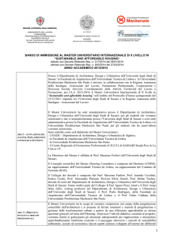 Bando - Universit&agrave; degli Studi di Sassari