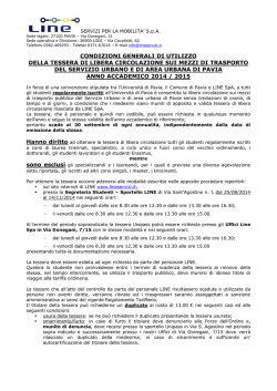 CONDIZIONI GENERALI DI UTILIZZO DELLA TESSERA