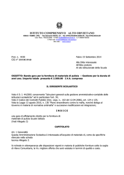 Bando gara per la fornitura di materiale per la pulizia