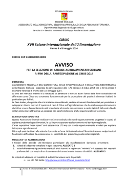 AVVISO manifestazione di interesse Cibus 2014