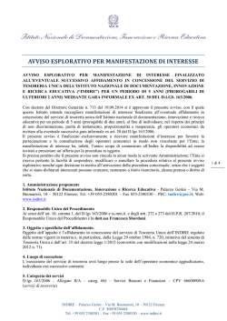 AVVISO ESPLORATIVO PER MANIFESTAZIONE DI