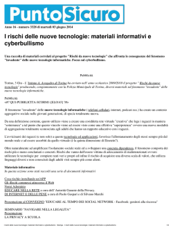 I rischi delle nuove tecnologie: materiali informativi e