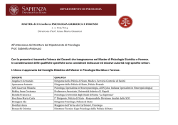 Incarichi Master Psicologia Giuridica e Forense