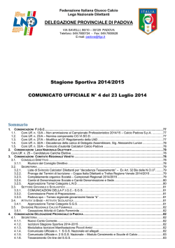 Comunicato n. 4 - Calcio Rubano USDC