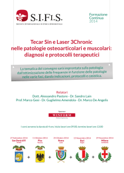Tecar Sin e Laser 3Chronic nelle patologie