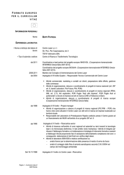 FORMATO EUROPEO PER IL CURRICULUM VITAE