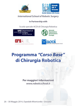 Programma &ldquo;Corso Base&rdquo; di Chirurgia Robotica