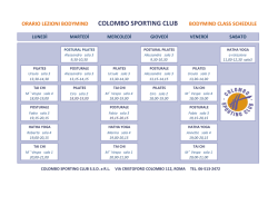 Orario Lezioni Bodymind - Colombo Sporting Club