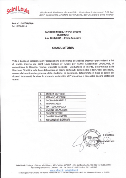 Graduatoria 1&deg; semestre - Saint Louis College of Music