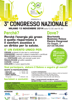 3&deg; congresso nazionale milano 13 novembre 2014