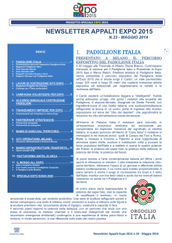 NEWSLETTER APPALTI EXPO 2015