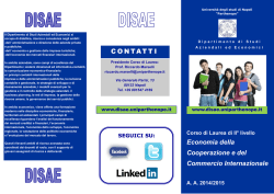 Brochure del corso - dipartimento di studi aziendali ed economici