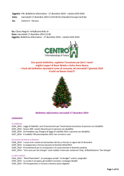 Bollettino Informativo 17 Dicembre 2014 - Centro H