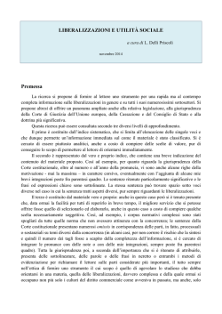 Liberalizzazioni e utililit&agrave; sociale