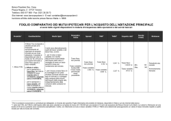 FOGLIO COMPARATIVO DEI MUTUI OFFERTI