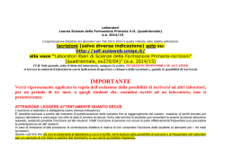 IMPORTANTE - Scienze della Formazione