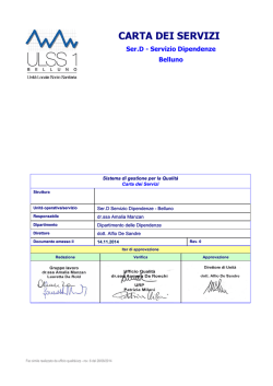 Carta dei Servizi Ser.D di Belluno application | PDF