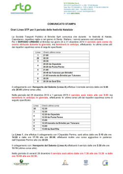 BRINDISI Orari Linee STP periodo delle festivit&agrave;