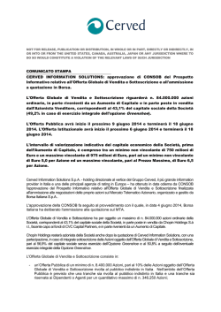 approvazione di CONSOB del Prospetto Informativo
